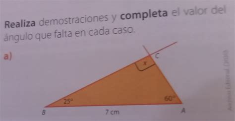 Solved Realiza Demostraciones Y Completa El Valor Del Ngulo Que Falta