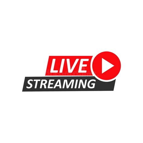 Live Stream Sign Red Symbol Button Of Live Streaming Broadcasting