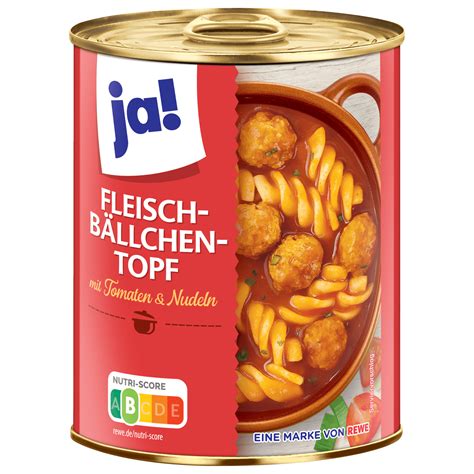 ja Fleischbällchen Topf mit Tomaten Nudeln 800g bei REWE online