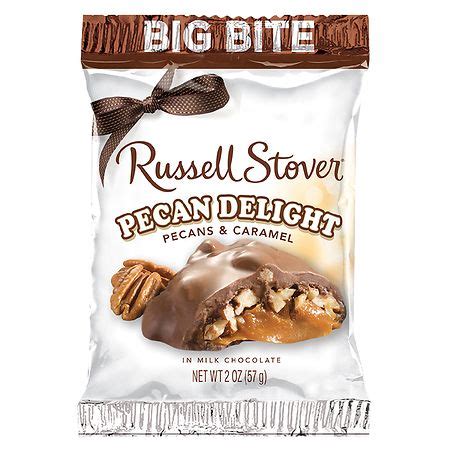 Russell Stover Pecan Delight Big Bite Bar Pecans Caramel Chocolate