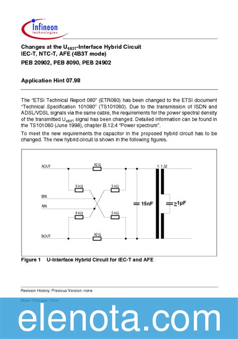 APPLICATION NOTES Datasheet PDF 74 KB Infineon Pobierz Z Elenota Pl