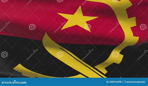 Angolan National Flag Footage Angola Waving Country Flag On Wind Stock