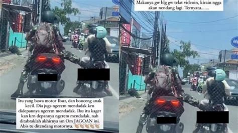 Ini Ciri Ciri Motor Pria Berseragam TNI Tendang Pemotor Di Bekasi