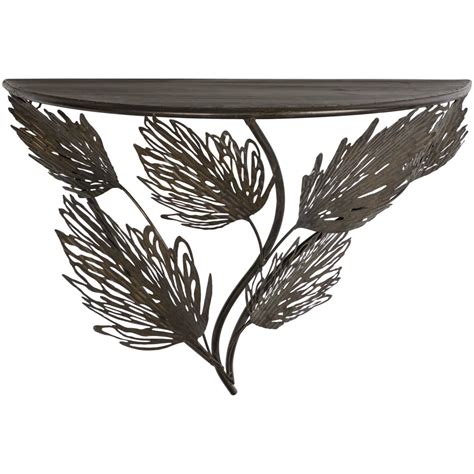 Консоль настенная металлическая коричневая 60x26x42 см - купить за 9810 ...