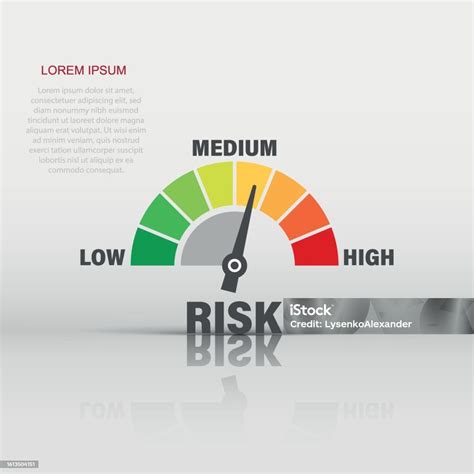 risk meter icon  flat style rating indicator vector illustration