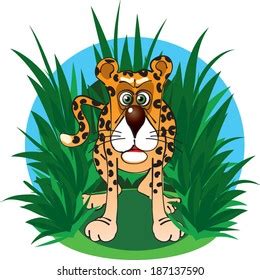 Funny Character Jaguar Jungle Vector Illustration Stock Vector (Royalty ...