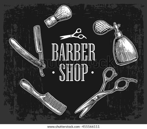 Hipster Shave Haircut Barbershop Vector Black Stock Vector Royalty