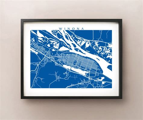 Winona MN Map Print Minnesota Poster - Etsy