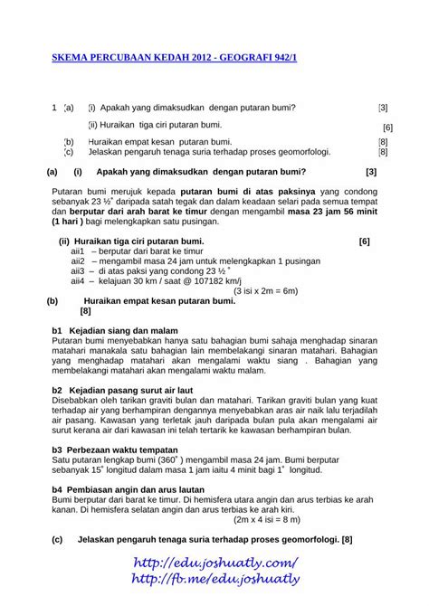 Pdf Skema Percubaan Kedah Geografi Kedah Trial Kedah