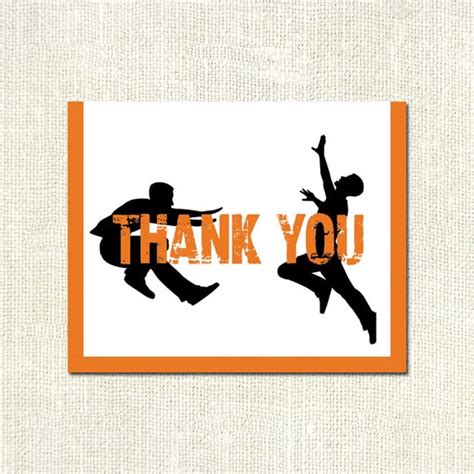 Items Similar To Printable Parkour Birthday Party Thank You Card On Etsy