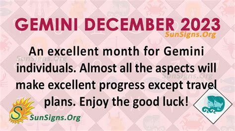 Gemini December 2023 Monthly Horoscope Predictions Sunsigns Org