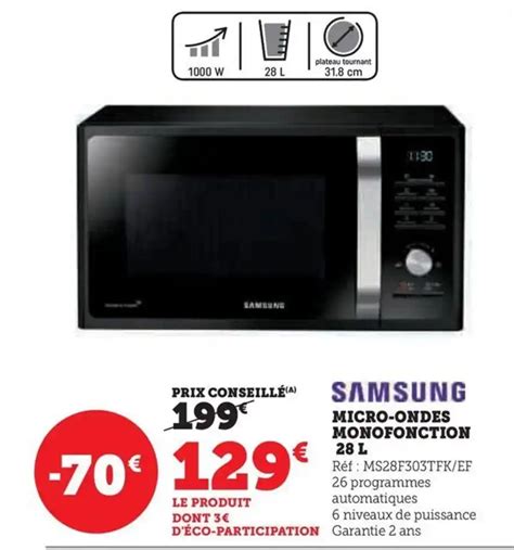 Promo Micro Ondes Monofonction Chez Hyper U