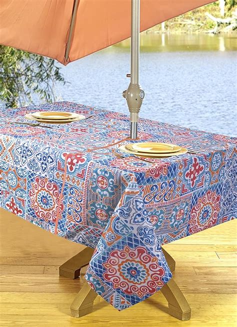 Amazon Outdoor Tablecloths Umbrella Hole With Zipper Patio