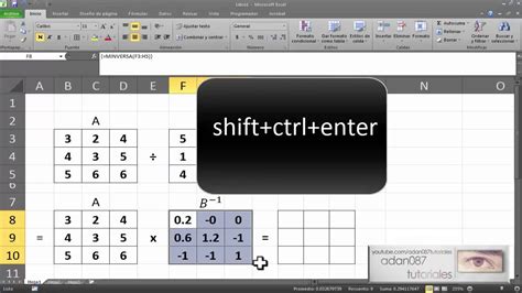 Excel Dividir Dos Matrices Youtube