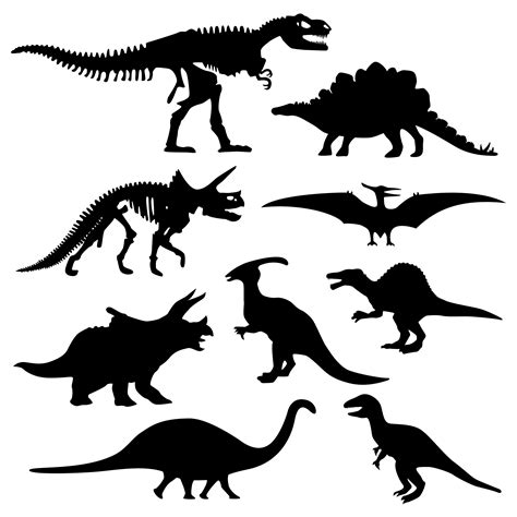 Jeu De Silhouette De Dinosaure Téléchargez De Lart Des Graphiques