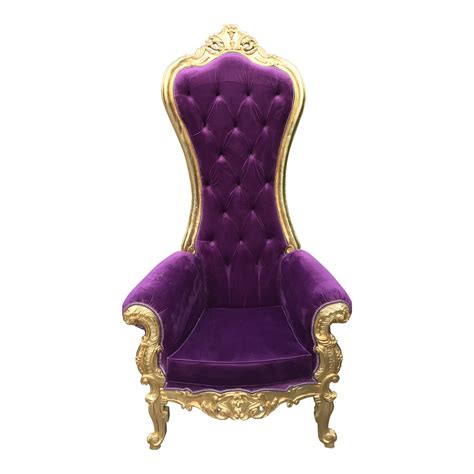 Baroque Style Tufted Purple Velvet Throne Chair Custom Made Made By