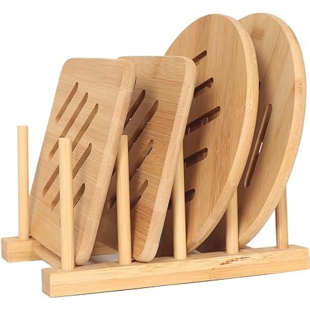 Amazon NC Bamboo Trivet Home Kitchen Bamboo Hot Pads Trivet Heat