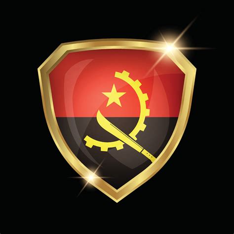 Angola Flag Golden Shield Logo 46530431 Vector Art at Vecteezy