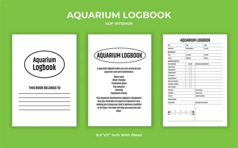 Aquarium Logbook Kdp Interior Template Vector Art At Vecteezy