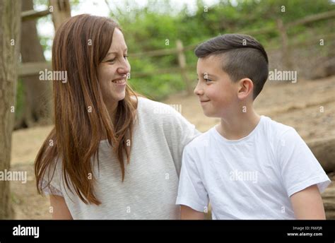 mum son spending quality time  stock photo alamy