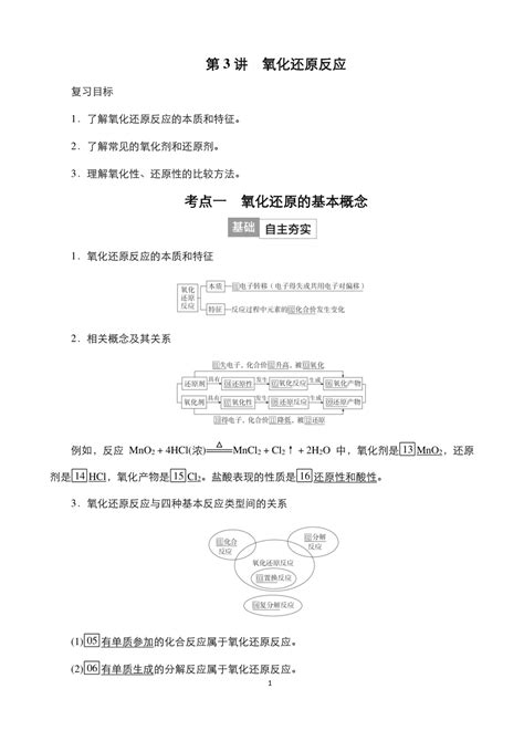 2024年高考化学一轮总复习 第3讲 氧化还原反应 学案（含高考真题和课后作业）（教师版 ） 21世纪教育网