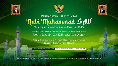 Live Peringatan Isra Mi Raj Nabi Muhammad Saw Tingkat Kenegaraan