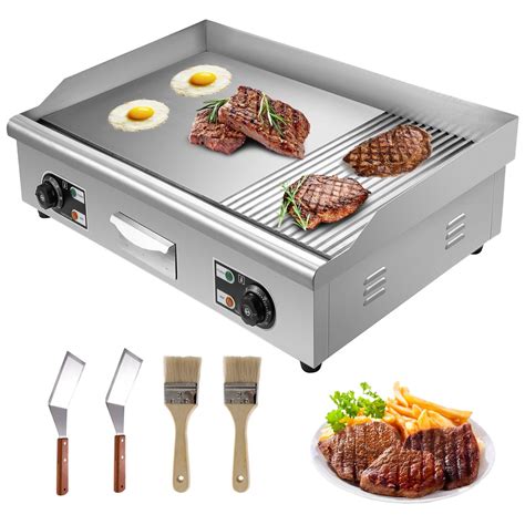 Electric Grill Grooved And Flat Top Grill Combo Inch Commercial