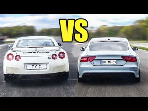 Audi Rs Vs Nissan Gtr R Drag Race Youtube