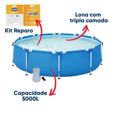 Combo Piscina Circular L E Filtro L H V Mor Madeiramadeira