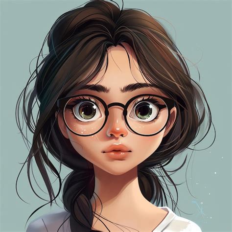 Premium Photo A Drawing Of A Girl With Glasses And A Shirt That Says Shes A Girl