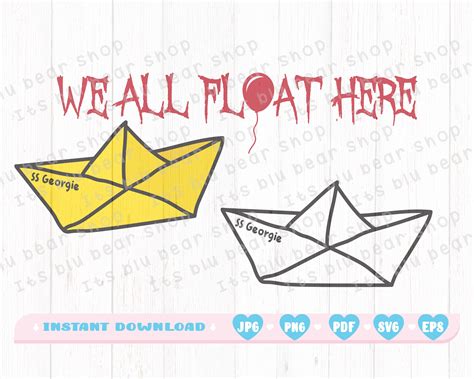 Ss Georgie Paper Boat Svg Pennywise It Svg Png Svg Eps Stephen King Svg