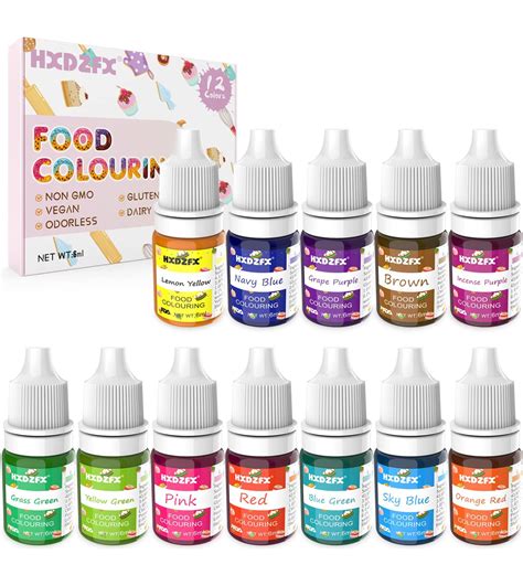 12 Colours x 6ml Concentrated Liquid Cake Food Colouring Set | Buy Now