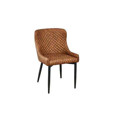 Benjara Brown And Black Vegan Faux Leather Metal Legs Dining Chair Set