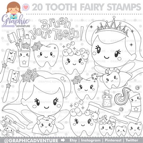 Tooth Fairy Stamp Fairy Tale Stamp Fairy Stamp COMMERCIAL - Etsy