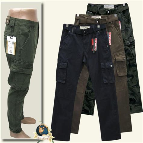 Джинсы мужские карго с карманами прямые и на резинке