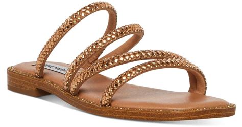 Steve Madden Starie Rhinestone Slide Sandals in Gold Rhinestone ...