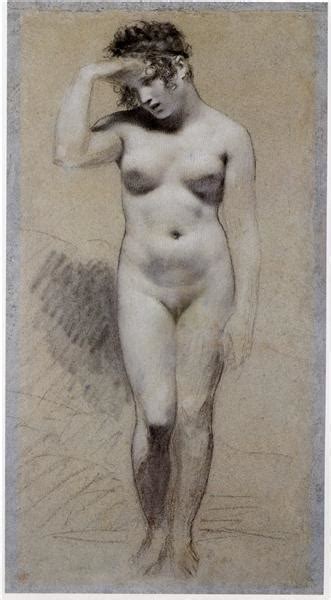 Drawing Of Female Nude With Charcoal And Chalk Pierre Paul Prud