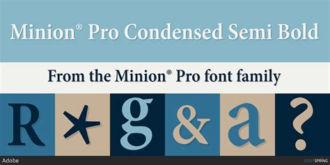 minion pro condensed semi bold font