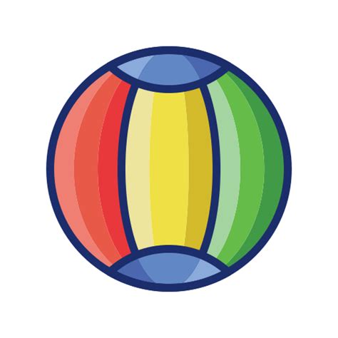 Beach Ball Flaticons Lineal Color Icon