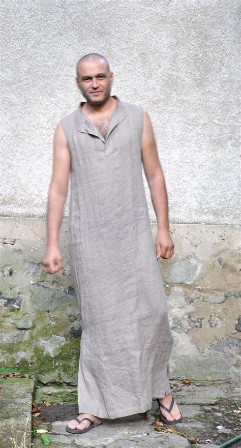 Men Tunic Linen Tunic Men Kaftan Linen Clothing Men Dress Etsy