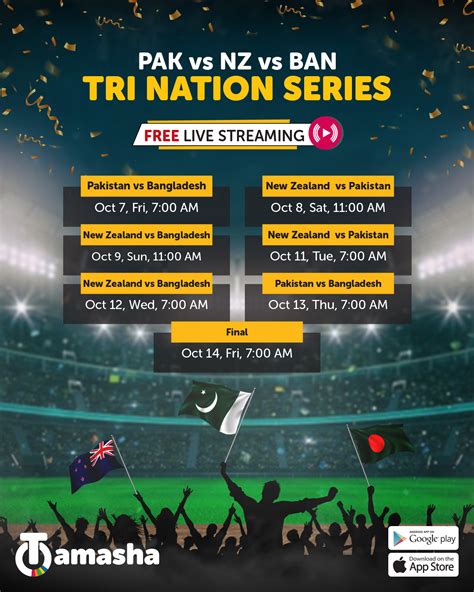 Tri Nation Series Schedule Poster For Tamasha Behance