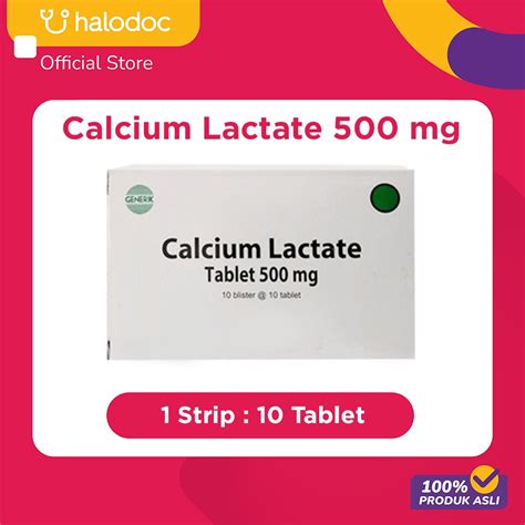 Jual Calcium Lactate 500 Mg 10 Tablet Shopee Indonesia