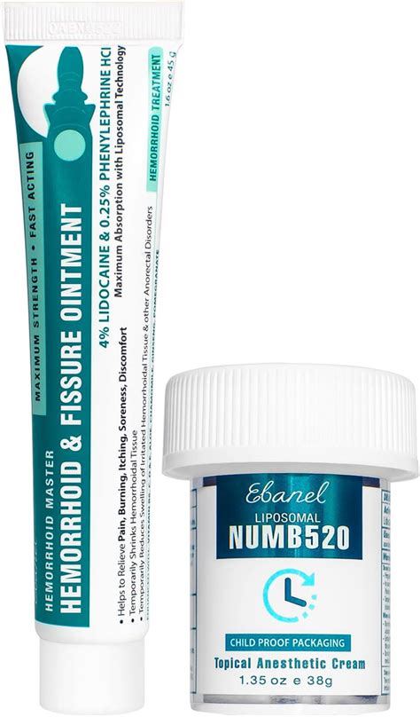 Buy Ebanel Bundle Of Lidocaine Numbing Cream And Hemorrhoid Ointment