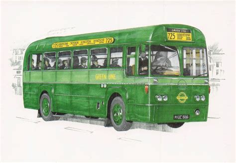 rf greenline gravesend bus history painting postcard