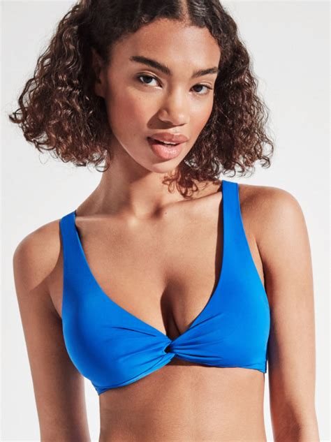 Top De Bikini Triangulo Azul El Ctrico Gisela