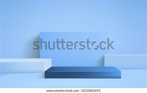 Background Vector 3d Blue Rendering Podium Stock Vector Royalty Free