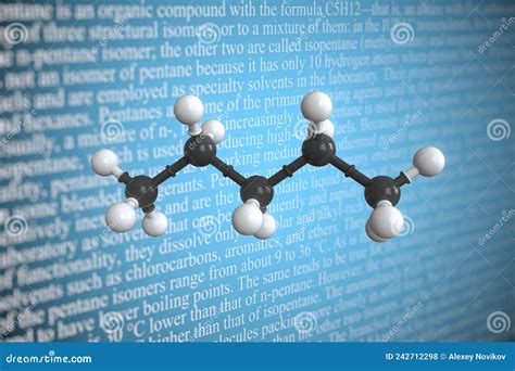 Molecular Model Of Pentane, 3D Rendering Royalty-Free Stock Image ...