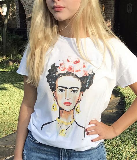 Frida Kahlo Tee Shirt T Shirt Cotton Top By Devinepaintings On Etsy