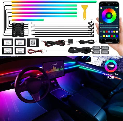 Dreamcolor Acrylic Interior Car LED Strip Light With Wireless App RGB