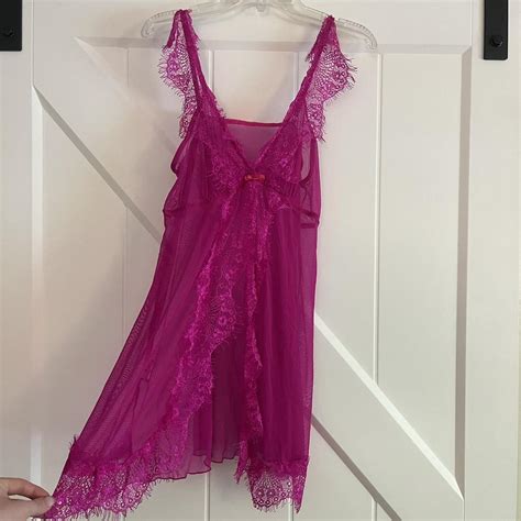 PINK SHEER LINGERIE DRESS Womens Shirley Of Depop